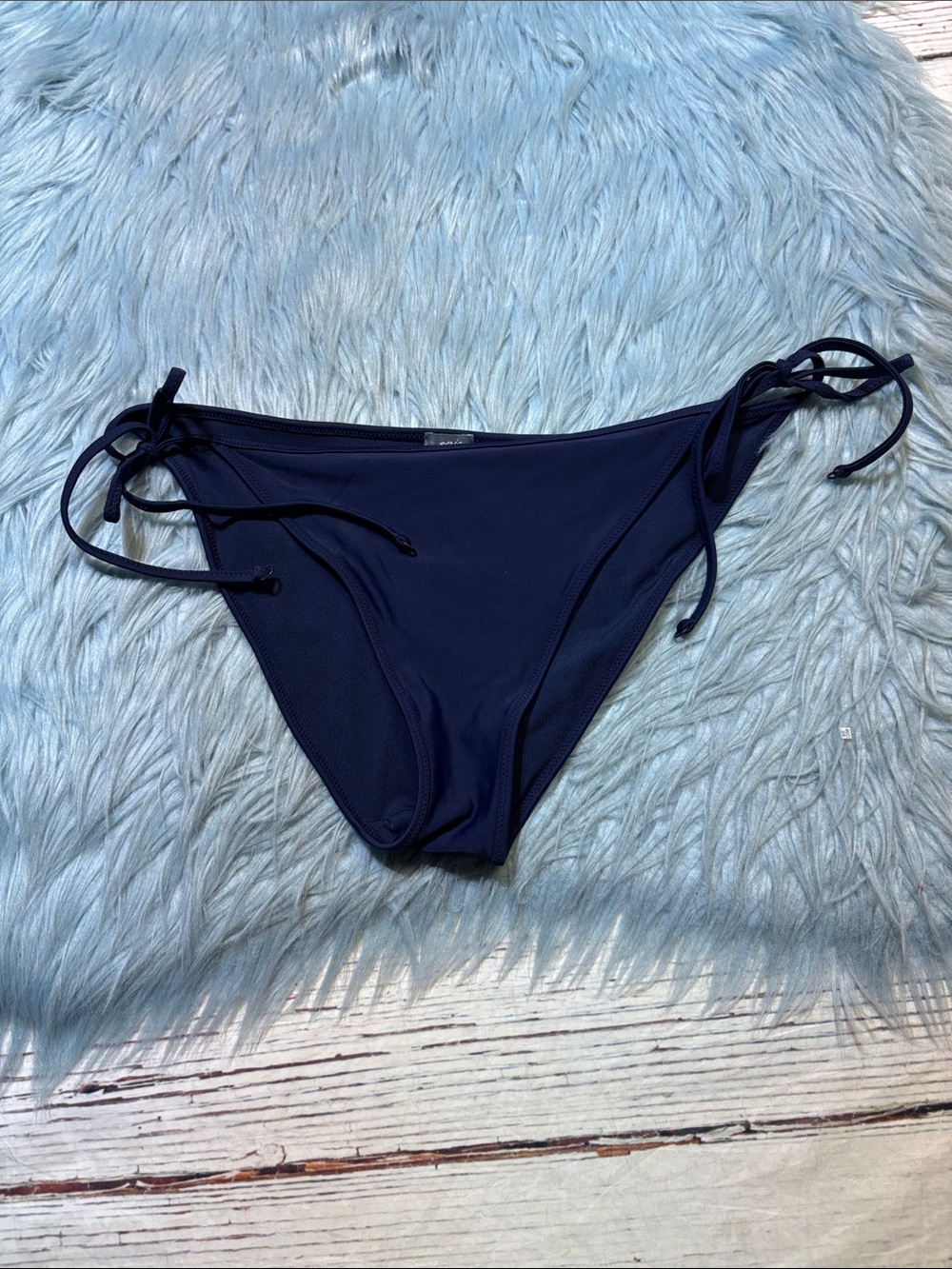 Aerie Swim Teeny Navy Side-Tie Bikini Bottom - Women Swim Sz L